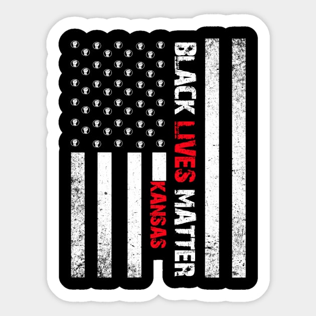 Kansas black lives matter Flag American Vintage Sticker by Jannysingle